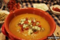 Gingered Pumpkin Soup with Crispy Creamy Swirls