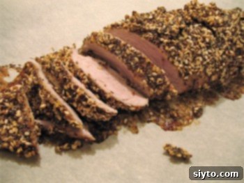 Crispy Honey Mustard Seed Pork Tenderloin with Parsnip Puree 1 featured 106