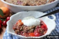 Golden Apricot and Ruby Cherry Crisp