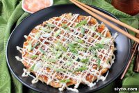 Giant Canadian Style Okonomiyaki Japanese Cabbage Pancake
