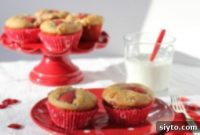 Strawberry White Chocolate Almond Love Muffins