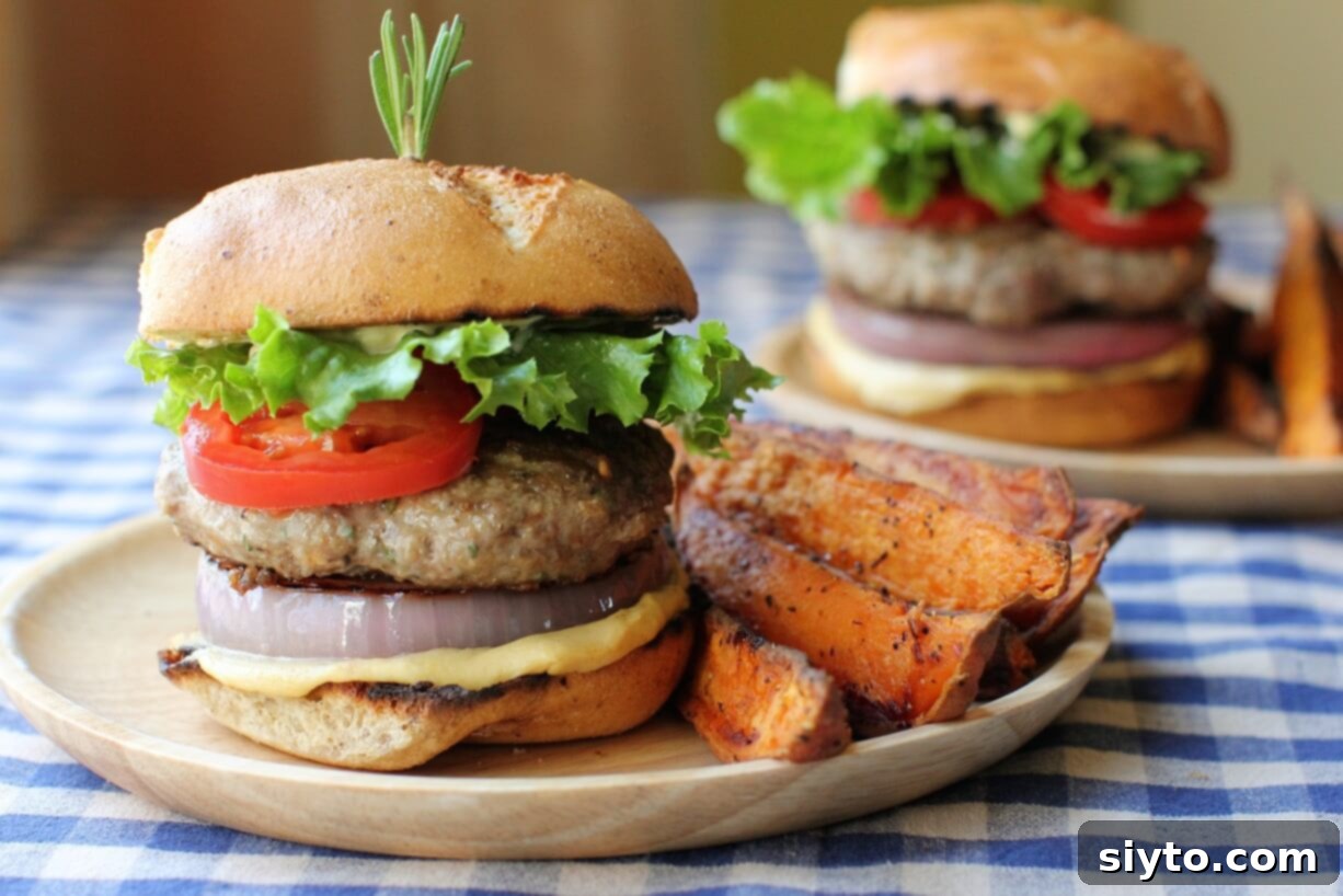 Juicy Lamb Burgers with Crispy Sweet Potato Wedges 1 featured 16976