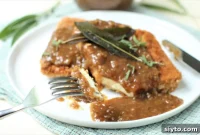 Herb-Kissed Puffball Schnitzel and Caramelized Onion Gravy