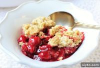Tart Cherry Almond Streusel Cobbler