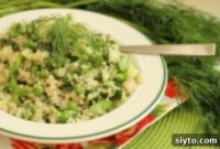 Vibrant Green White Quinoa Salad with Asparagus Cucumber and Peas