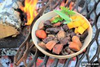 Wilderness Venison Stew and Sweet Sour German Pumpkin