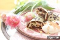 Confetti Crepes with Decadent Chocolate Lentil Créme, Toasted Hazelnuts, and Sweet Pears