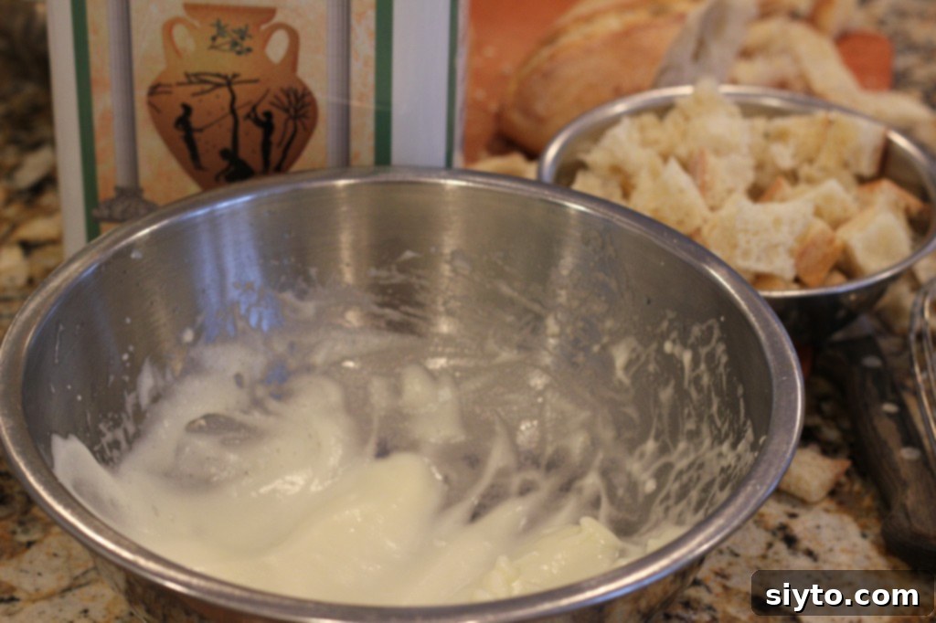 whipped egg white for seedy savory homemade croutons