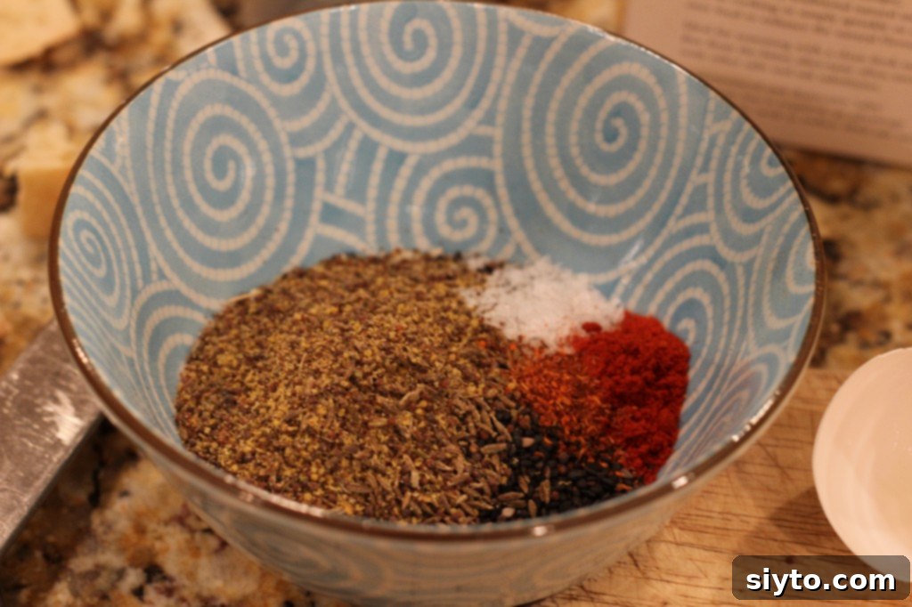 seeds and spices ready for the savory homemade croutons