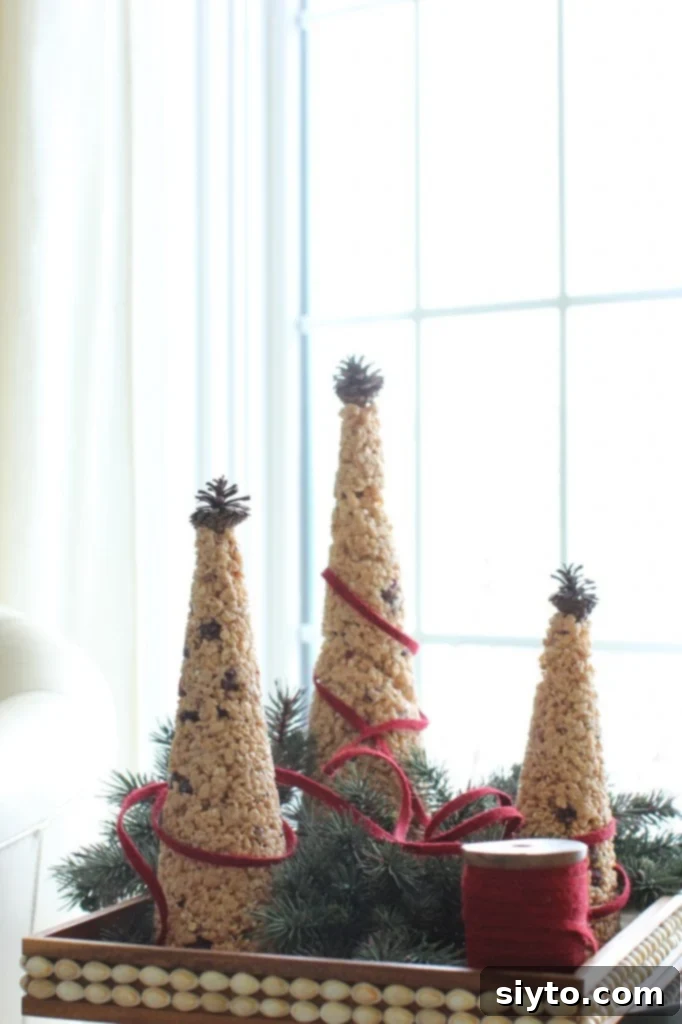 spiced rice krispie trees