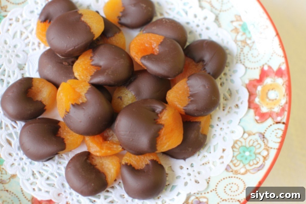 chocolate dipped apricots