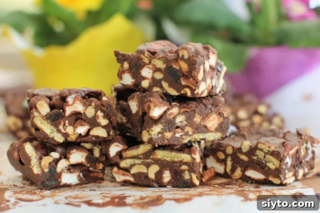 Christmas Baking; no-bake Rocky Road Bars