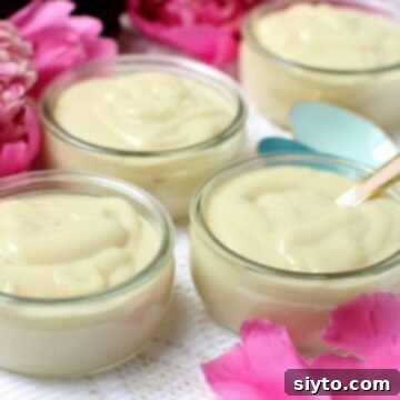 homemade vanilla pudding in little jars