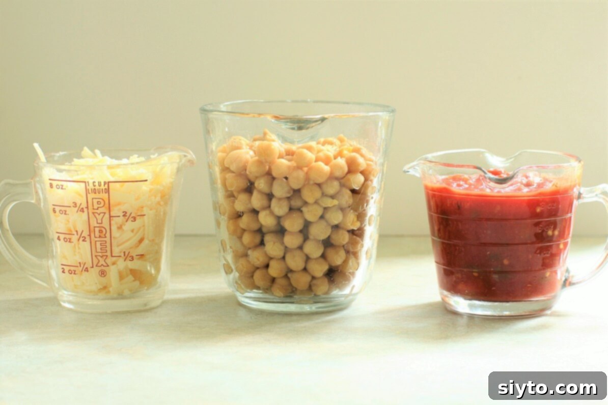 the three ingredients needed for this southwest bean salad
