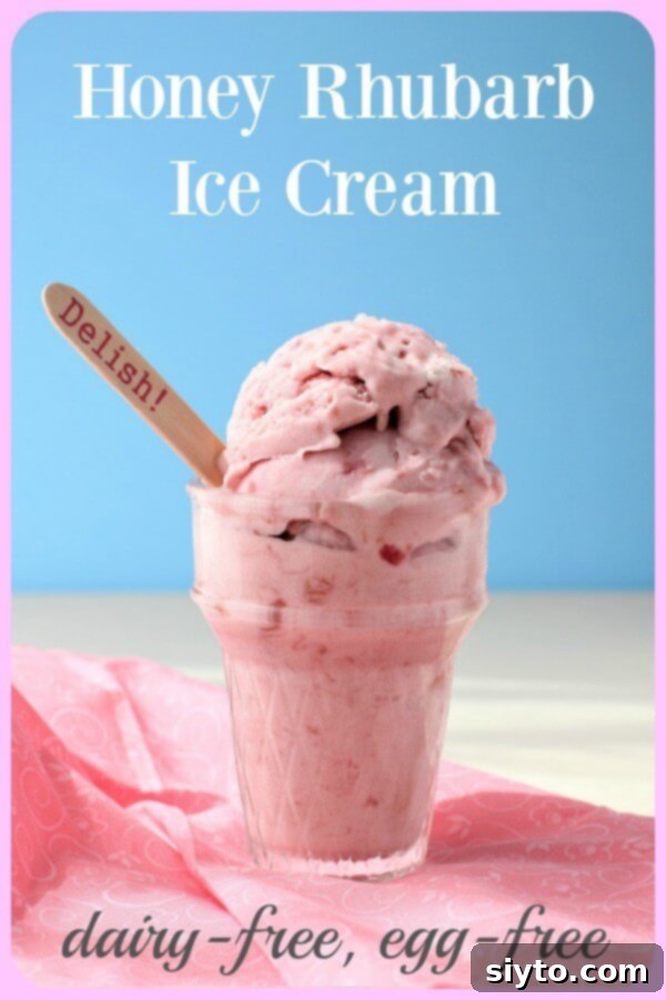 Rhubarb Ice Cream ready to enjoy.