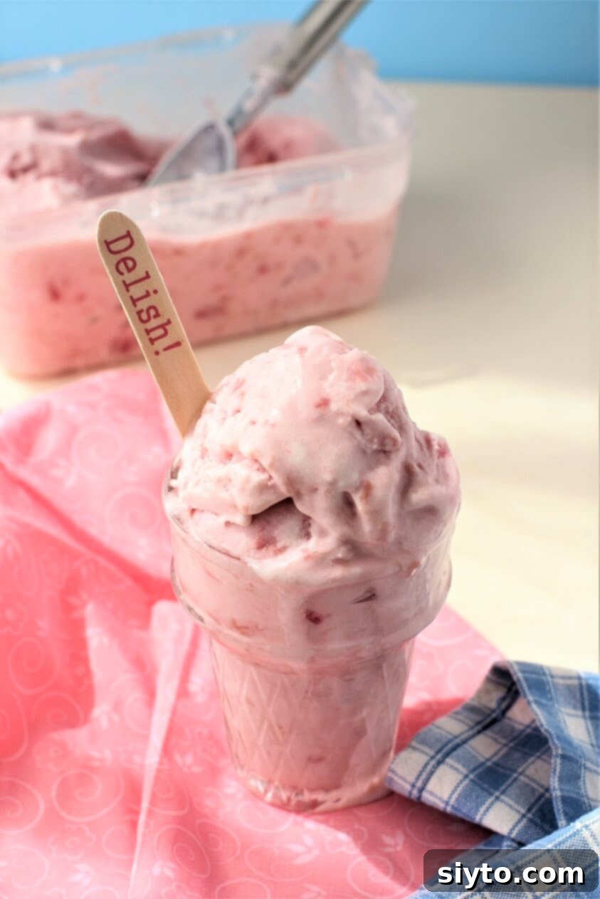 gloriously melting Honey Rhubarb Ice Cream