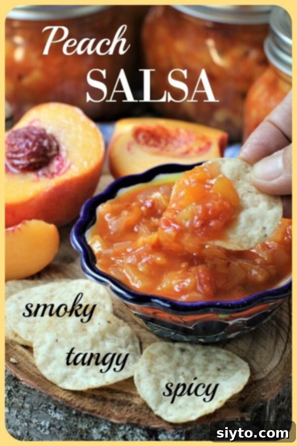 peach salsa banner with title