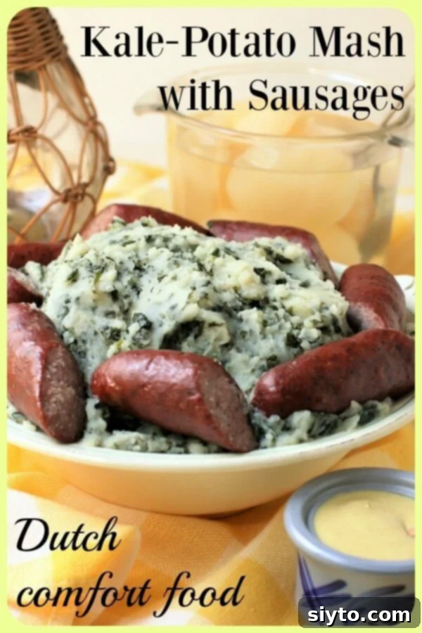 Boerenkool Stamppot The Heart of Dutch Comfort Food 10 A visually appealing banner image showcasing the vibrant mashed potato and kale mixture, emphasizing its hearty and comforting nature as a Dutch main course.