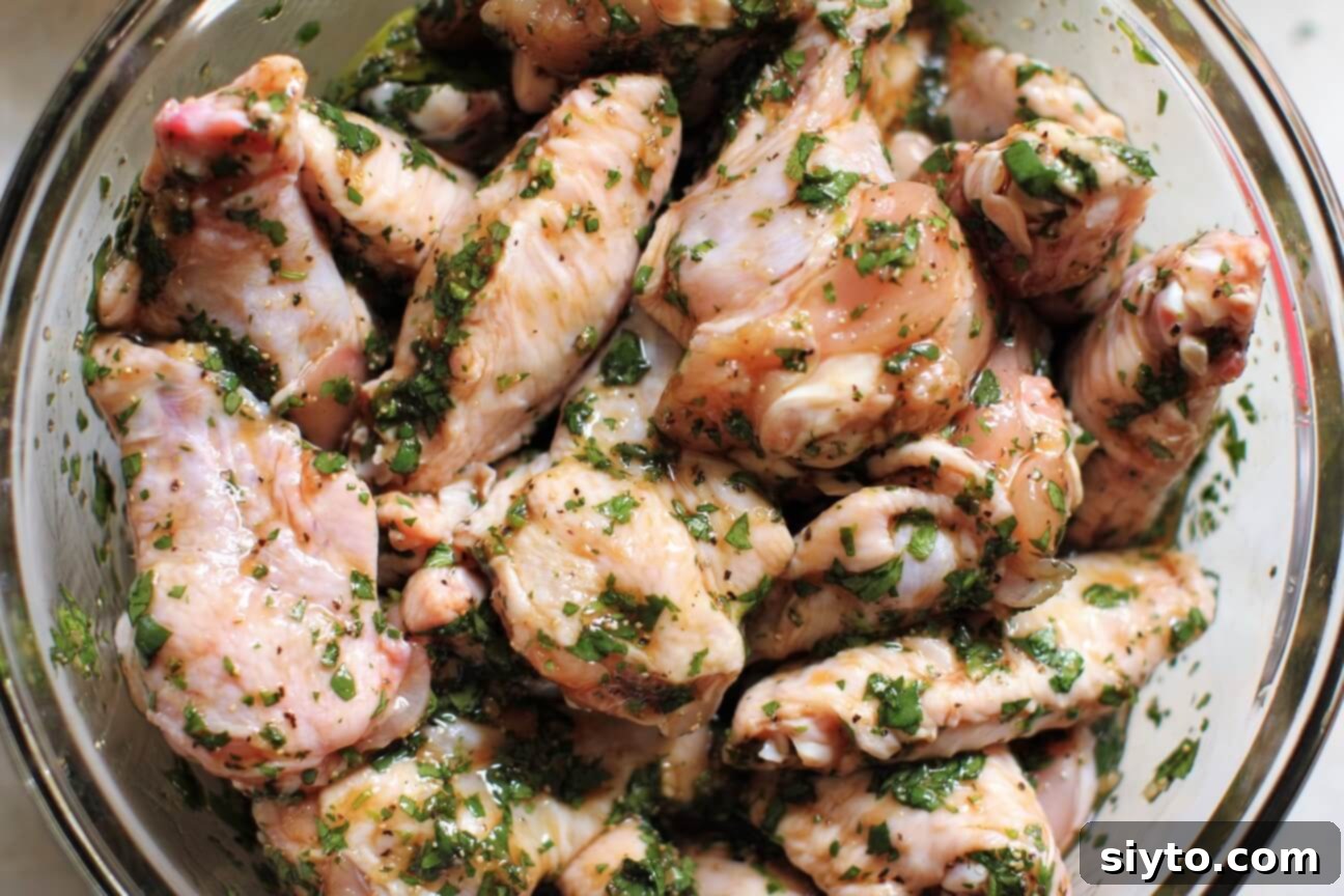 chicken coated in ping gai marinade