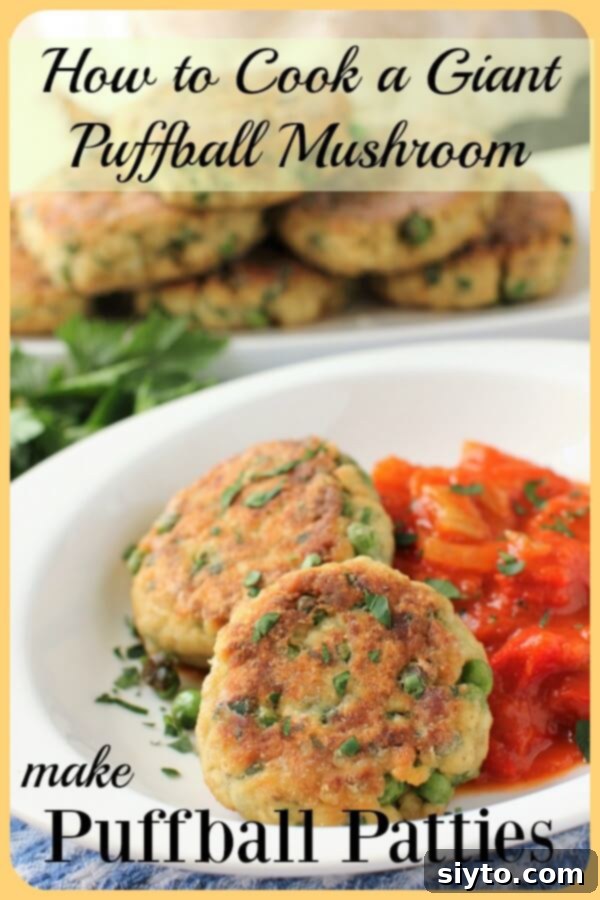 A vibrant banner showing crispy Giant Puffball Patties, perfect for Pinterest sharing.