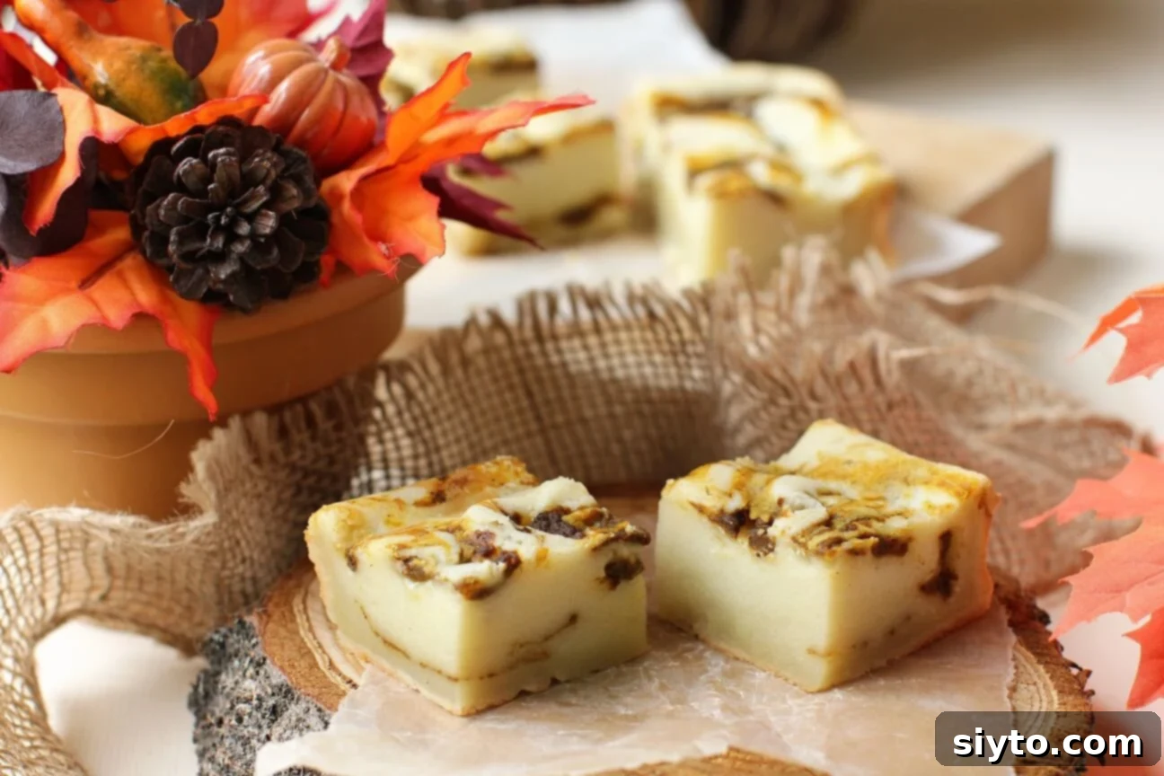 2 pumpkin mochi bars on a plate