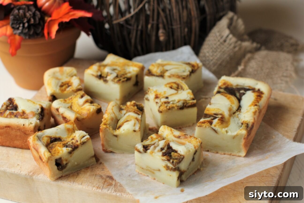 a scattering of pumpkin mochi bars on a board