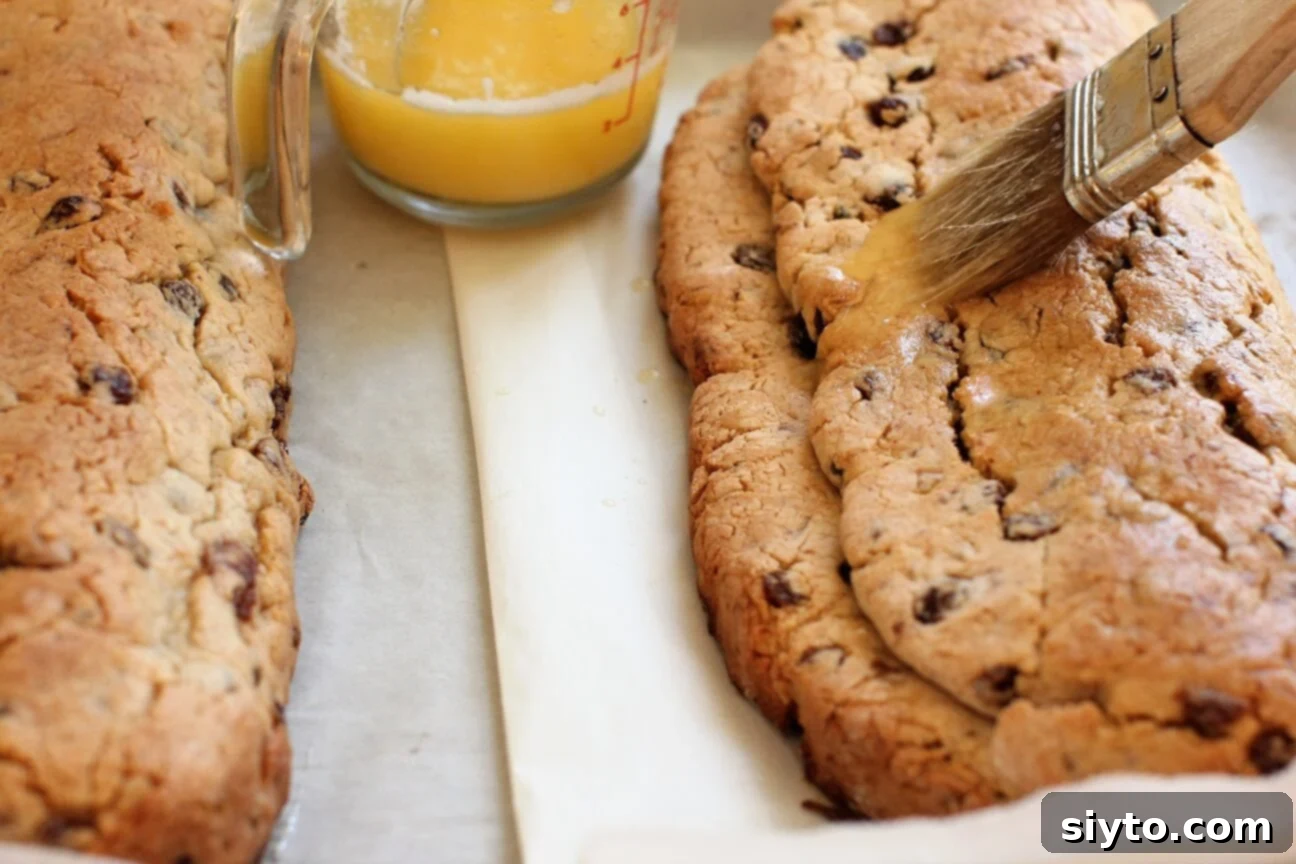 Quarkstollen: The Quicker German Christmas Cake 17 brushing the cakes with melted butter