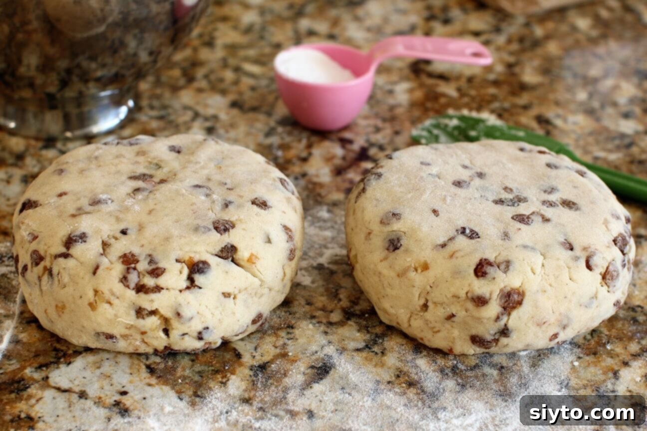 Quarkstollen: The Quicker German Christmas Cake 7 two balls of dough