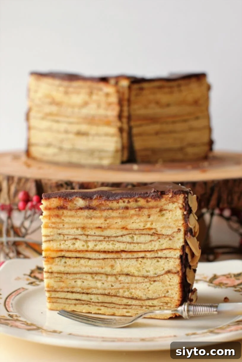 lovely slice of Baumkuchen on a plate