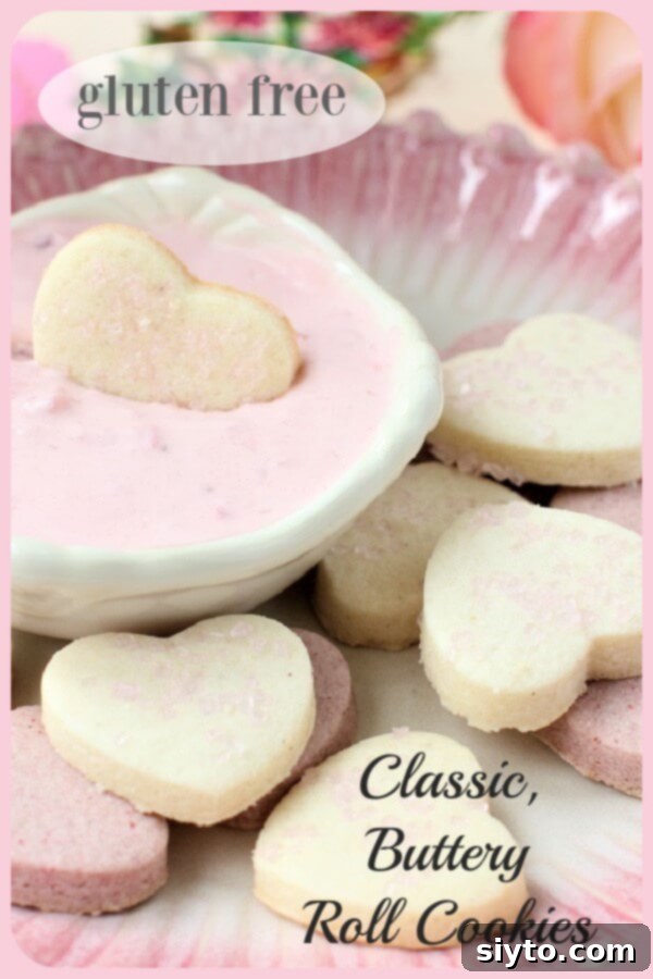 heart shaped butter cookies banner - classic rolled cookies, buttery and crisp, perfect for dipping