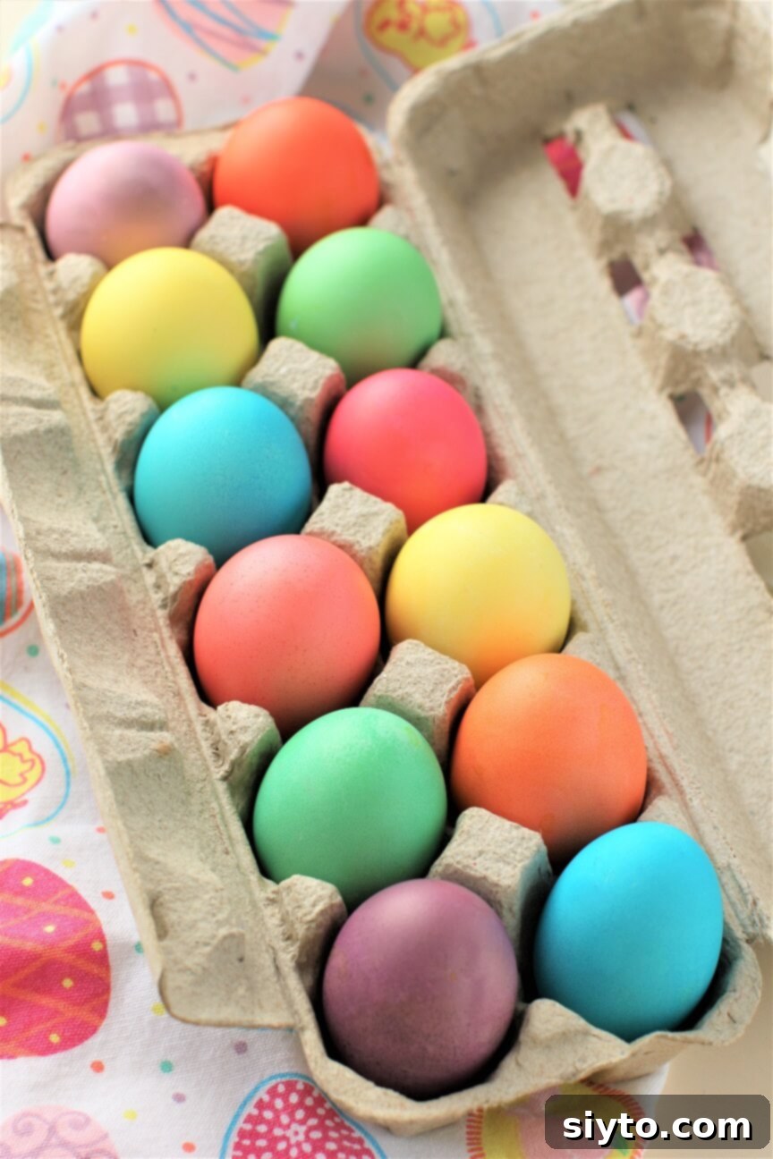 Craft Beautiful Easter Eggs 3 egg carton of coloured eggs - vertical