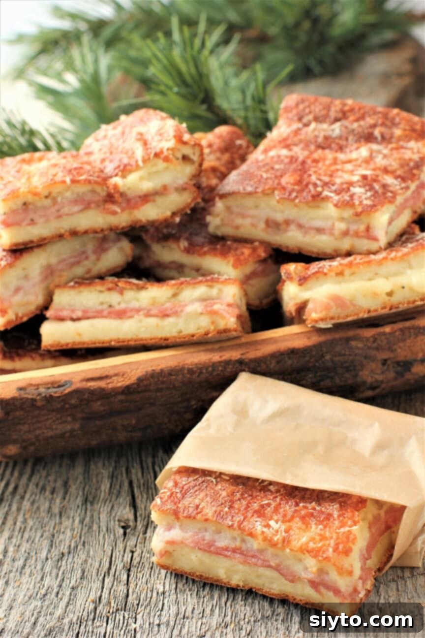 a wrapped Torta de Fiambre