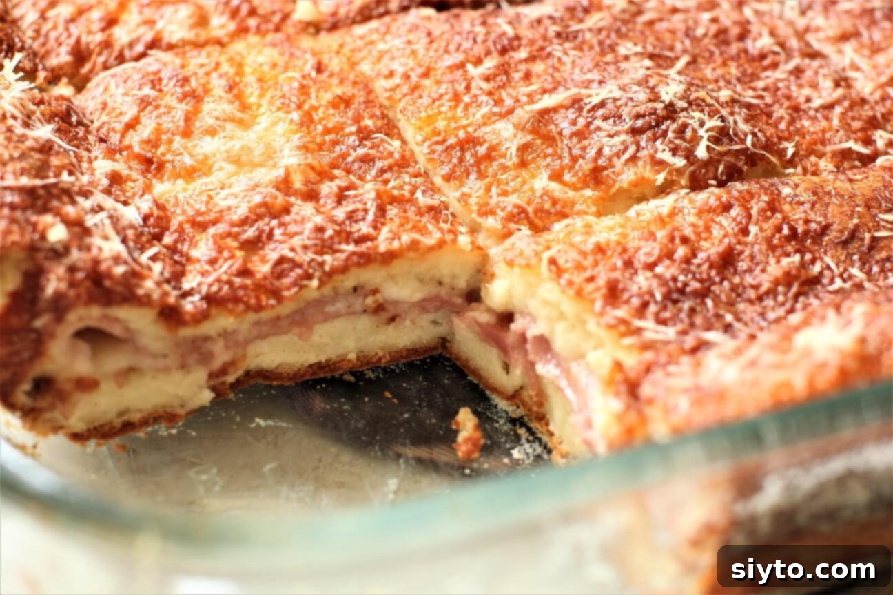 Torta de Fiambre in the pan, baked and golden