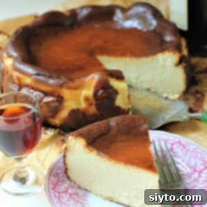 Delicious 'Burnt' Basque Cheesecake thumbnail, showing its caramelized top and creamy texture.