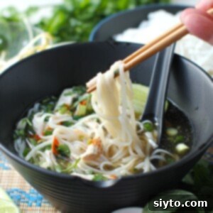 thumbnail photo of chopsticks lifting a mouthful of noodles up out of the bowl of pho soup.